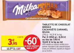 Intermarché Milka tablette de chocolat mmmax cacahuète caramel offre