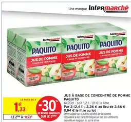Intermarché Paquito jus à base de concentré de pomme offre