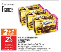 Netto La laitière petit pot de crème chocolat offre découverte offre