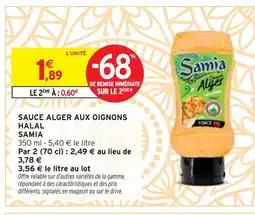 Intermarché Samia sauce alger aux oignons halal offre