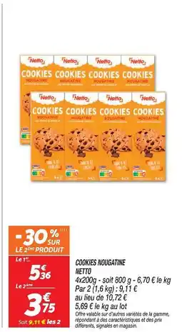 Netto Netto cookies nougatine offre