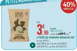 Botanic Grain de vie litière de chanvre offre