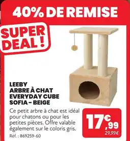 Animalis Leeby arbre à chat everyday cube sofia - beige offre