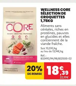 Animalis Wellness core sélection de croquettes 1,75 kg offre
