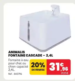 Animalis Animalis fontaine cascade - 2,4l offre