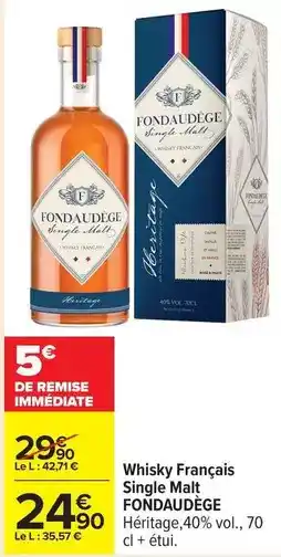 Carrefour Heritage - whisky français single malt offre