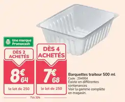 Promocash Barquettes traiteur offre