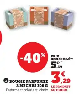 Super U Bougie parfumee 2 meches offre
