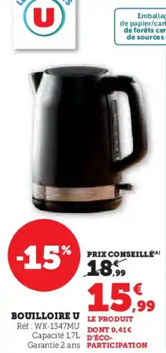 Super U Bouilloire u offre