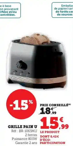 Super U Grille pain u offre