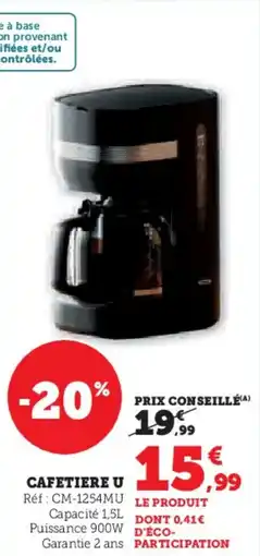 Super U Cafetiere u offre