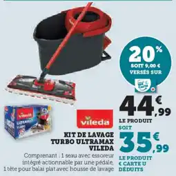 Super U Kit de lavage turbo ultramax vileda offre