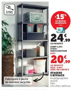 Super U Etagere 5 niveaux offre