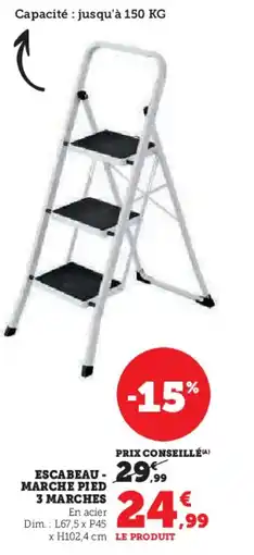 Super U Escabeau marche pied 3 marches offre