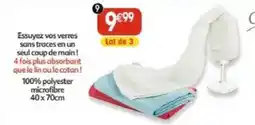 Maximo 3 torchons microfibre spécial verre offre