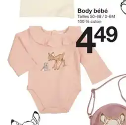 Zeeman Body bébé tailles 50-68/0-6m offre