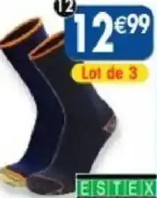 Maximo 3 paires de chaussettes non comprimantes spéciales chaussures montantes estex offre