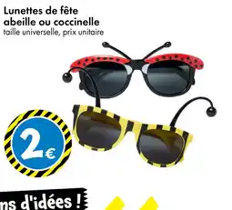 TEDi Lunettes de fête abeille ou coccinelle offre