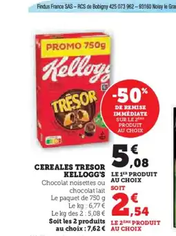 U Express KELLOGG'S Cereales tresor offre