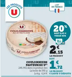Super U U Coulommiers pasteurise offre
