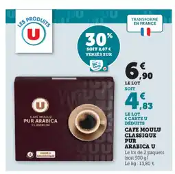 Super U U Cafe moulu classique pur arabica offre
