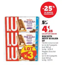 Super U LU Biscuits petit ecolier offre