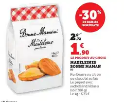 Super U BONNE MAMAN Madeleines offre