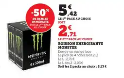 Super U MONSTER Boisson energisante offre