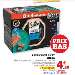 Super U SHEBA Repas pour chat offre