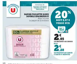 Super U U Papier toilette doux double epaisseur offre