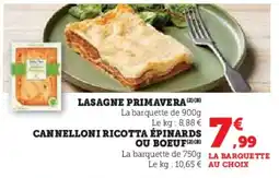 Super U Lasagne prima offre
