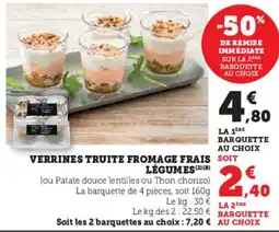 Super U Verrines truite fromage frais légumes offre