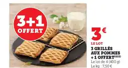 Super U 3 grillés aux pommes +1 offert offre