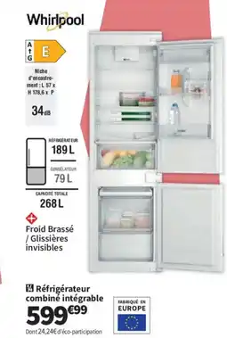 Conforama Réfrigérateur combiné intégrable offre