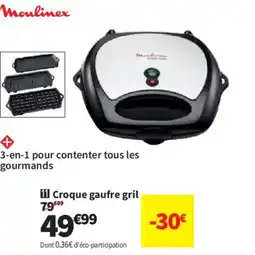 Conforama MOULINEX Croque gaufre gril offre