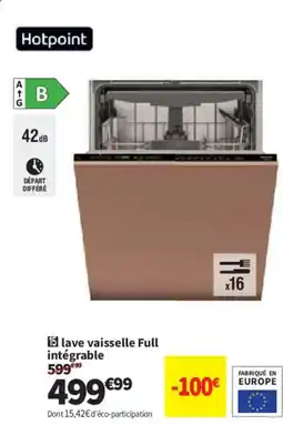 Conforama HOTPOINT Lave vaisselle Full intégrable offre