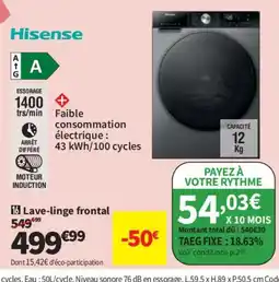 Conforama HISENSE Lave-linge frontal offre