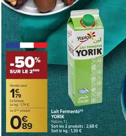 Carrefour YORIK Lait Fermenté offre