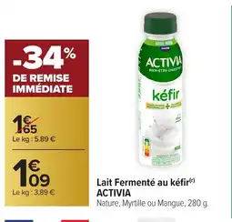 Carrefour ACTIVIA Lait Fermenté au kéfir offre