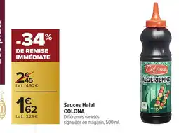 Carrefour COLONA Sauces Halal offre