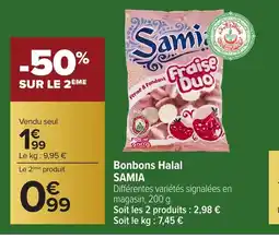 Carrefour SAMIA Bonbons Halal offre