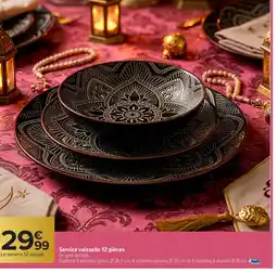 Carrefour Service vaisselle 12 pièces offre