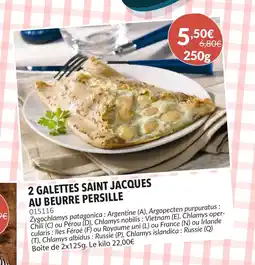 Gel 2000 2 galettes saint jacques au beurre persille offre