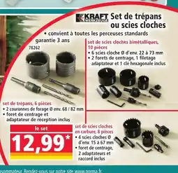 Norma KRAFT Set de trépans ou scies cloches offre