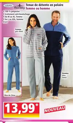 Norma ELLE NOR, RONLEY Tenue de détente en polaire femme ou homme offre