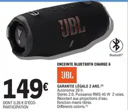 E.Leclerc Enceinte bluetooth charge 6 jbl offre