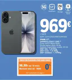 E.Leclerc Iphone 17 garantie légale 2 ans. offre