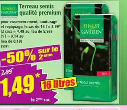 Norma FINEST GARDEN Terreau semis qualité premium offre