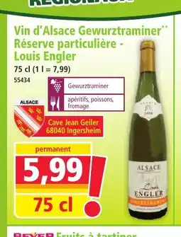 Norma Vin d'Alsace Gewurztraminer Réserve particulière - Louis Engler offre
