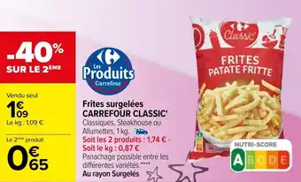 Carrefour Frites surgelées CARREFOUR CLASSIC offre